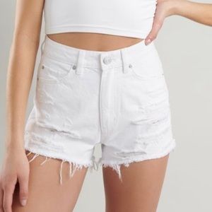 Garage White Ripped Shors